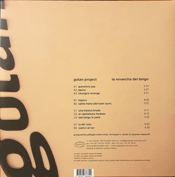 Gotan Project ~ La Revancha Del Tango (Vinyl) - Djungel & Jazz