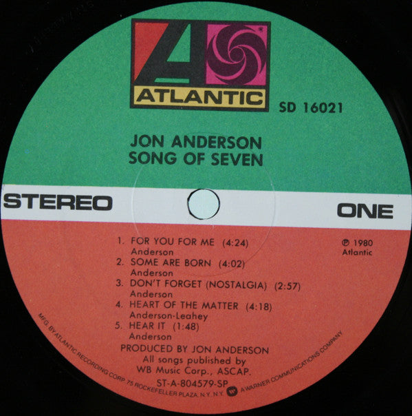 Jon Anderson ~ Song Of Seven (Vinyl) - Djungel & Jazz