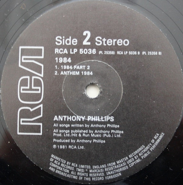 Anthony Phillips ~ 1984 (Vinyl) - Djungel & Jazz