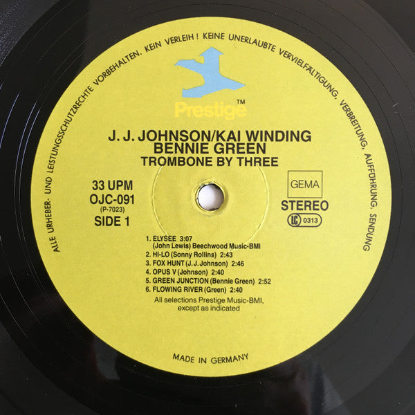 J.J. Johnson / Kai Winding / Benny Green ~ Trombone By Three (Vinyl) - Djungel & Jazz