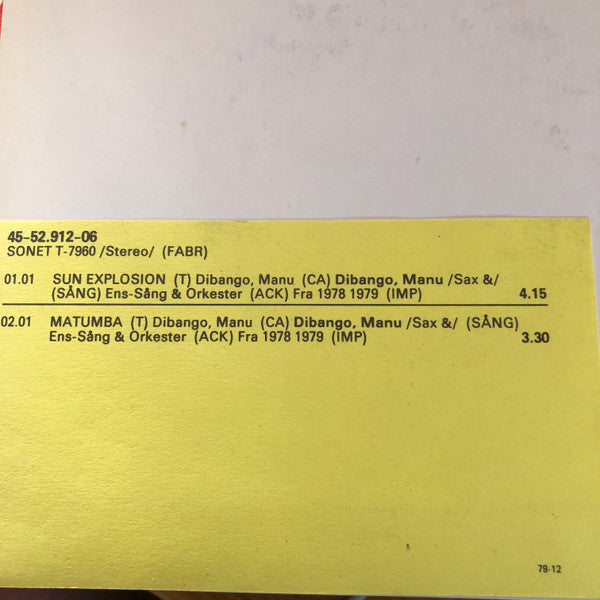 Manu Dibango ~ Sun Explosion / Matumba (Vinyl) - Djungel & Jazz