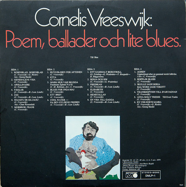 Cornelis Vreeswijk ~ Poem, Ballader Och Lite Blues (Vinyl) - Djungel & Jazz