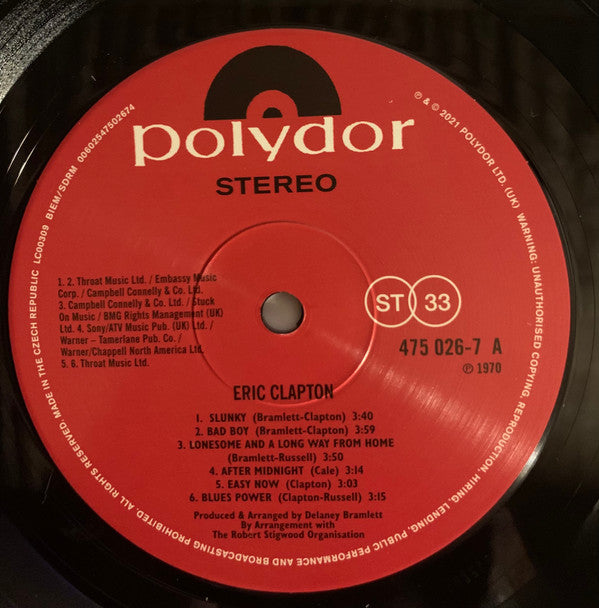 Eric Clapton ~ Eric Clapton (Vinyl) - Djungel & Jazz