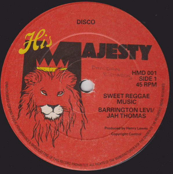 Barrington Levy / Jah Thomas : Sweet Reggae Music (12")