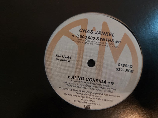 Chas Jankel ~ Glad To Know You / 3,000,000 Synths (Vinyl) - Djungel & Jazz