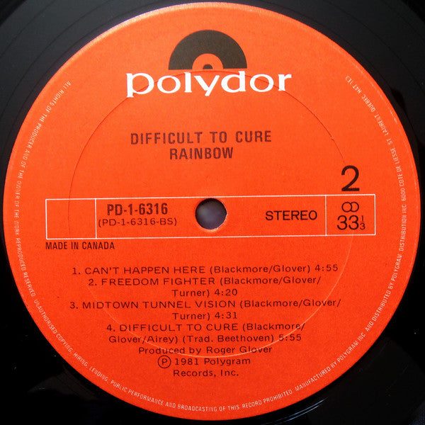 Rainbow ~ Difficult To Cure (Vinyl) - Djungel & Jazz