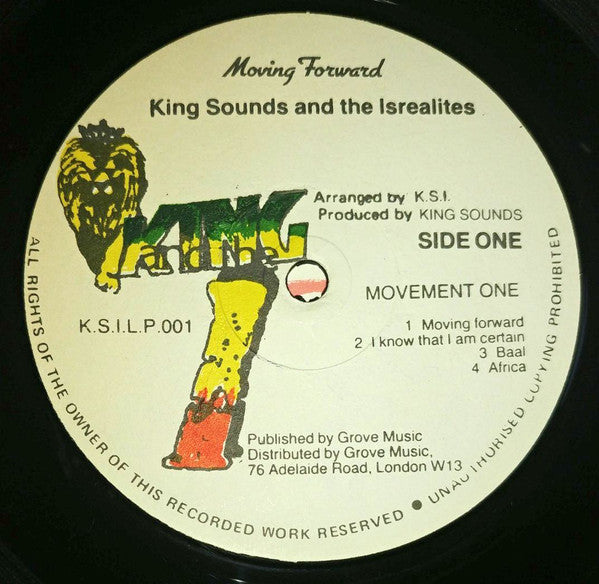 King Sounds And The Israelites : Moving Forward (LP, Album, Emb)