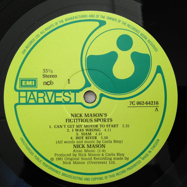Nick Mason ~ Nick Mason's Fictitious Sports (Vinyl) - Djungel & Jazz