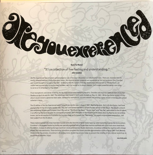 The Jimi Hendrix Experience ~ Are You Experienced (Vinyl) - Djungel & Jazz