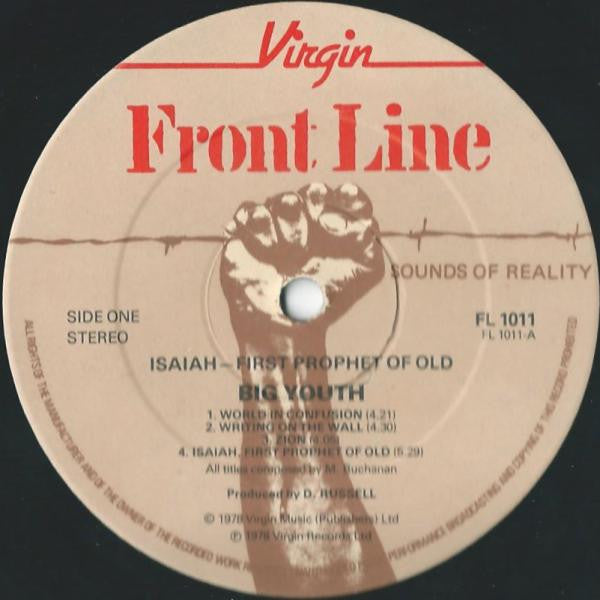 Big Youth : Isaiah - First Prophet Of Old (LP, Album)