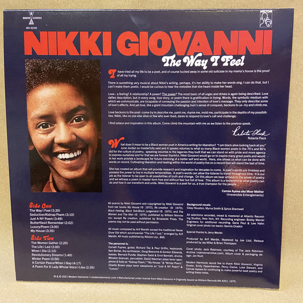 Nikki Giovanni ~ The Way I Feel (Vinyl) - Djungel & Jazz