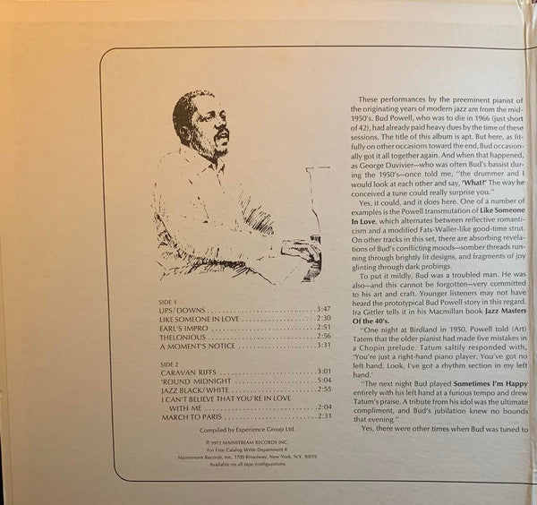 Bud Powell : Ups 'n Downs (LP, Comp, Mono)