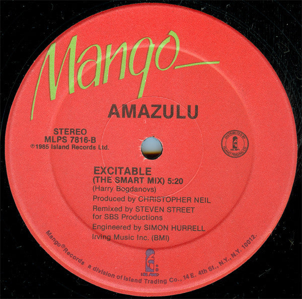 Amazulu : Excitable (12")