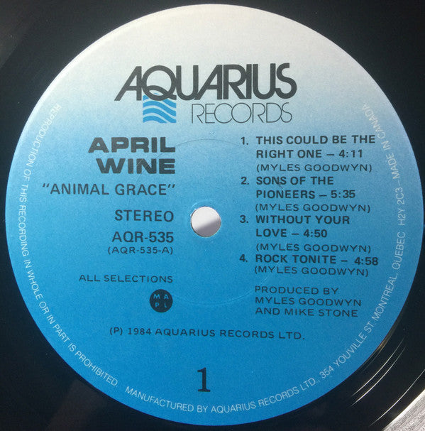 April Wine : Animal Grace (LP, Album)
