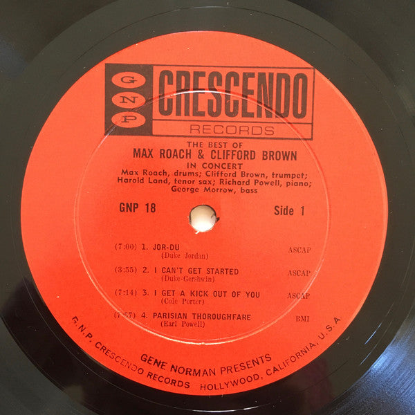 Clifford Brown And Max Roach ~ The Best Of Max Roach And Clifford Brown In Concert! (Vinyl) - Djungel & Jazz