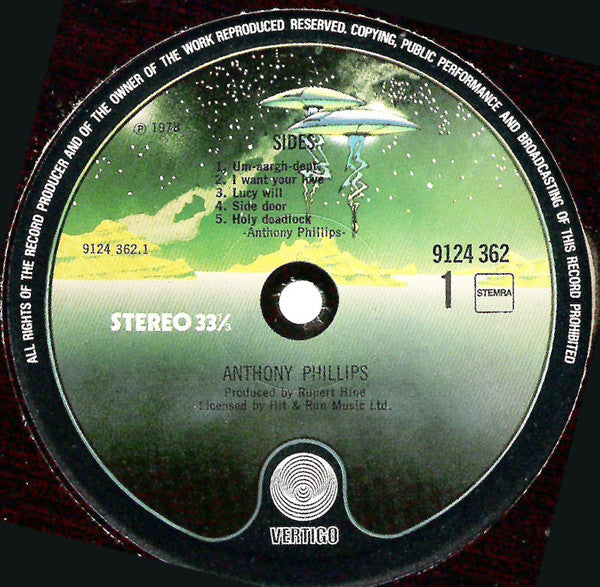 Anthony Phillips ~ Sides (Vinyl) - Djungel & Jazz