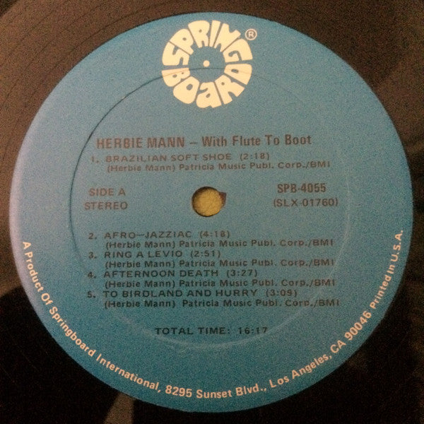 Herbie Mann ~ With Flute To Boot (Vinyl) - Djungel & Jazz