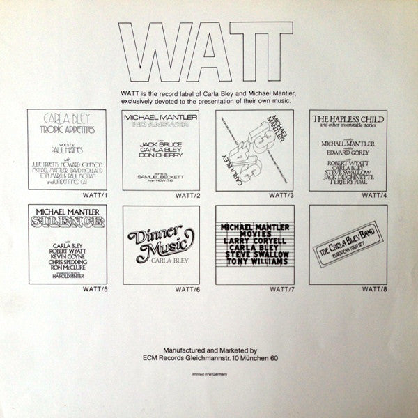 Michael Mantler ~ Movies (Vinyl) - Djungel & Jazz