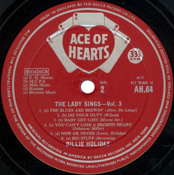 Billie Holiday ~ The Lady Sings - Vol. 3 (Vinyl) - Djungel & Jazz