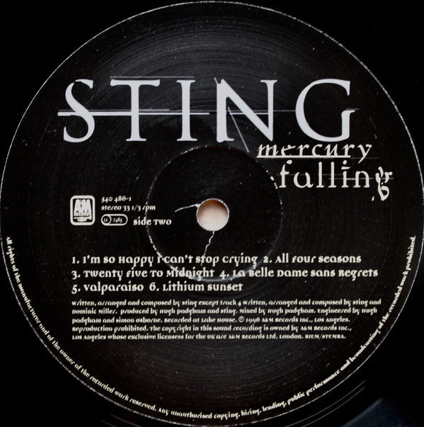 Sting ~ Mercury Falling (Vinyl) - Djungel & Jazz
