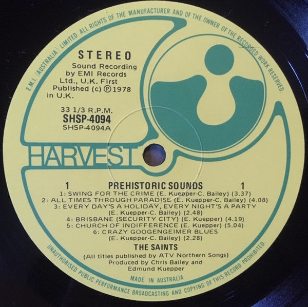 The Saints ~ Prehistoric Sounds (Vinyl) - Djungel & Jazz