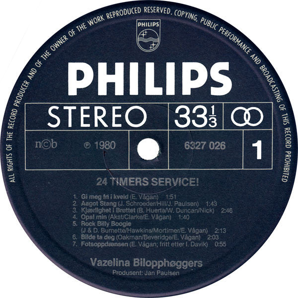 Vazelina Bilopphøggers ~ 24 Timers Service (Vinyl) - Djungel & Jazz