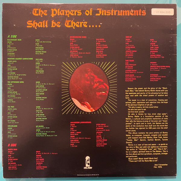 Bunny Wailer ~ Blackheart Man (Vinyl) - Djungel & Jazz