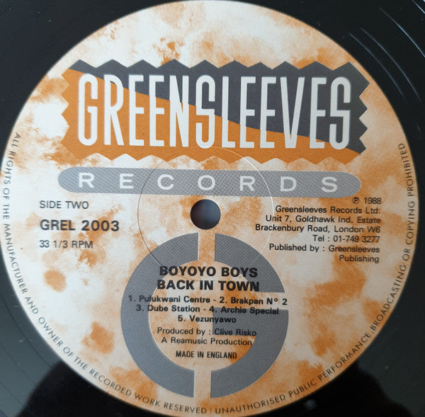 The Boyoyo Boys : Back In Town (LP, Album)