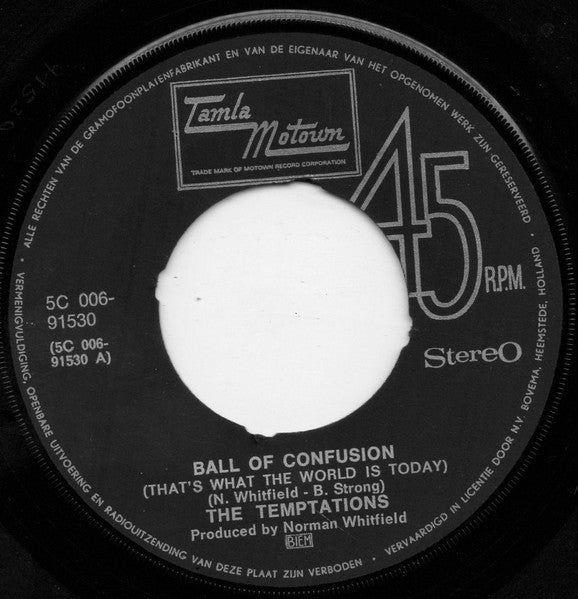 The Temptations ~ Ball Of Confusion / It's Summer (Vinyl) - Djungel & Jazz