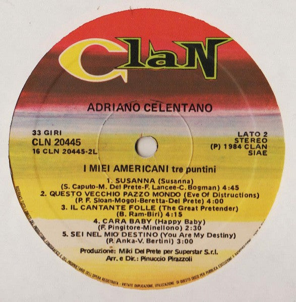 Adriano Celentano ~ I Miei Americani (Tre Puntini) (Vinyl) - Djungel & Jazz