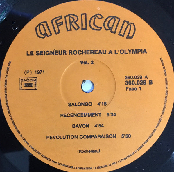 Le Seigneur Rochereau ~ Le Seigneur Rochereau Á Olympia Vol. 2 (Vinyl) - Djungel & Jazz