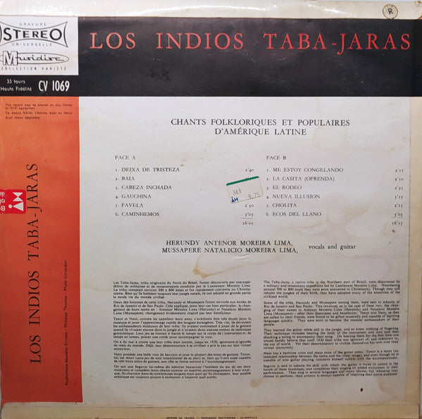 Los Indios Tabajaras ~ Chants Folkloriques Et Populaires D'Amérique Latine (Vinyl) - Djungel & Jazz