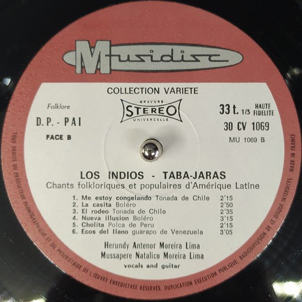 Los Indios Tabajaras ~ Chants Folkloriques Et Populaires D'Amérique Latine (Vinyl) - Djungel & Jazz