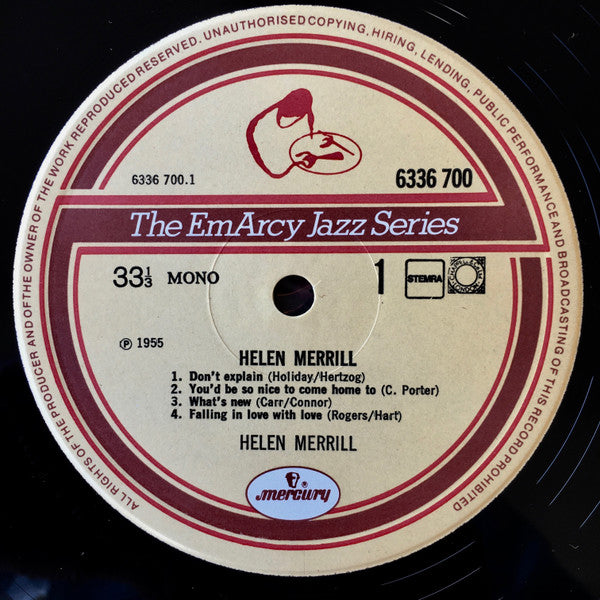 Helen Merrill ~ Helen Merrill (Vinyl) - Djungel & Jazz