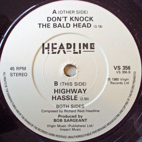 Headline (5) : Don't Knock The Bald Head (7", Single)