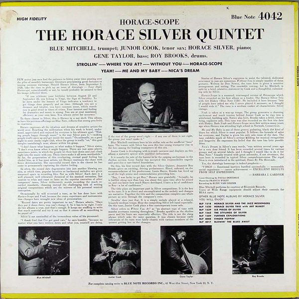The Horace Silver Quintet ~ Horace-Scope (Vinyl) - Djungel & Jazz