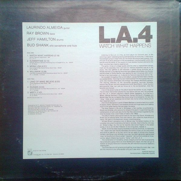 L.A.4 ~ Watch What Happens (Vinyl) - Djungel & Jazz