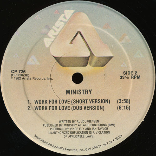 Ministry : Work For Love (12")