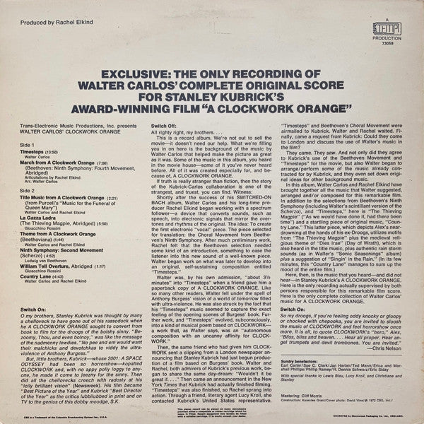 Walter Carlos ~ Walter Carlos' Clockwork Orange (Vinyl) - Djungel & Jazz