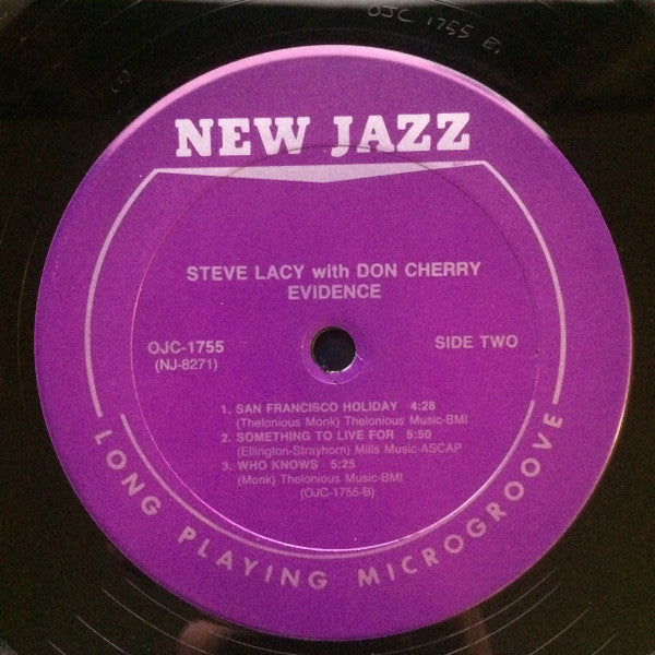 Steve Lacy with Don Cherry ~ Evidence (Vinyl) - Djungel & Jazz