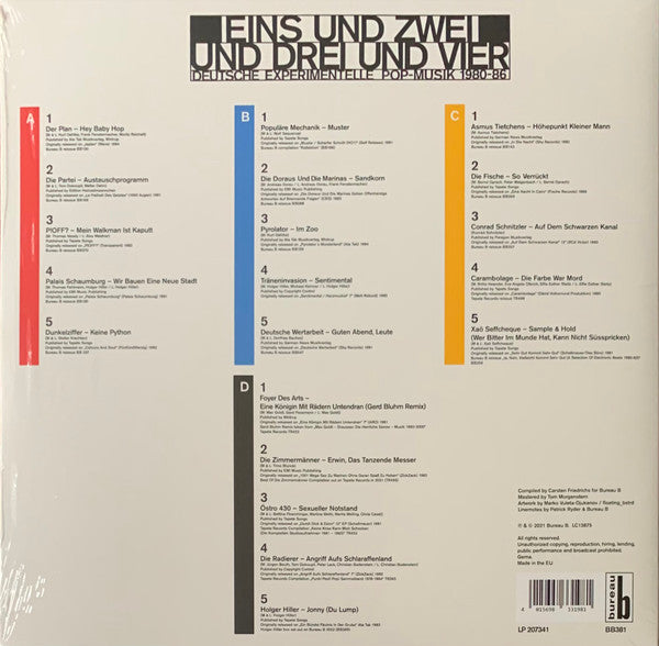Various : Eins Und Zwei Und Drei Und Vier (Deutsche Experimentelle Pop-Musik 1980-86) (2xLP, Album, Comp)