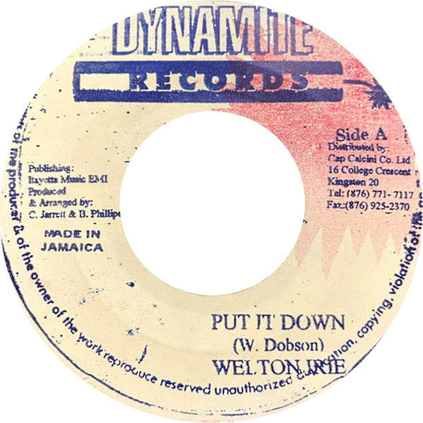 Welton Irie : Put It Down (7", RP)