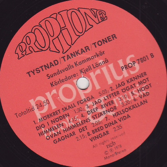 Sundsvalls Kammarkör ~ Tystnad/Tankar/Toner - Till Dig Som Vill Ha Stillhet, Som Vill Lyssna, Mediter, Vara I Fred... (Vinyl) - Djungel & Jazz