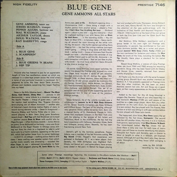 Gene Ammons ~ Blue Gene (Vinyl) - Djungel & Jazz