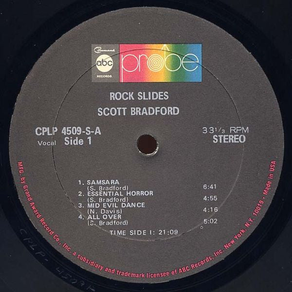 Scott Bradford (2) : Rock Slides (LP, Album)