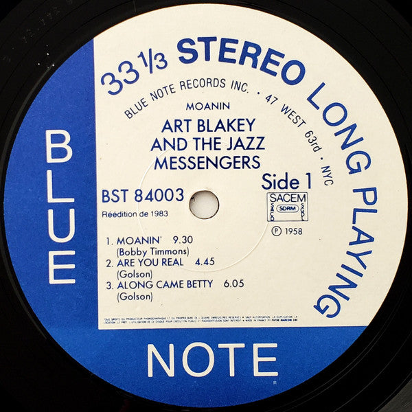 Art Blakey And The Jazz Messengers* : Moanin' (LP, Album, RE)