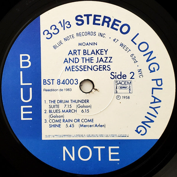 Art Blakey And The Jazz Messengers* : Moanin' (LP, Album, RE)