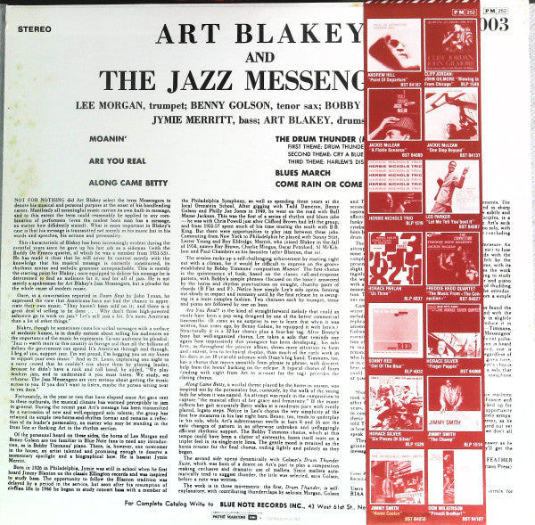 Art Blakey And The Jazz Messengers* : Moanin' (LP, Album, RE)