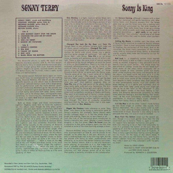 Sonny Terry ~ Sonny Is King (Vinyl) - Djungel & Jazz