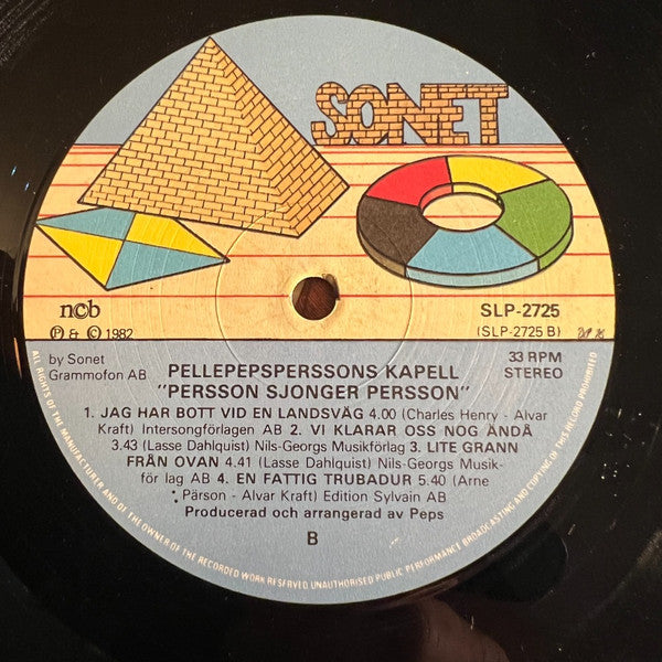 Pellepepsperssons Kapell ~ Persson Sjonger Persson (Vinyl) - Djungel & Jazz